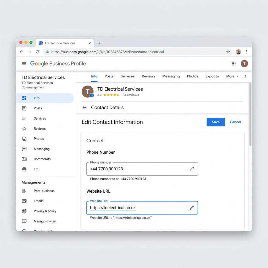 Add Phone Number and Website URL