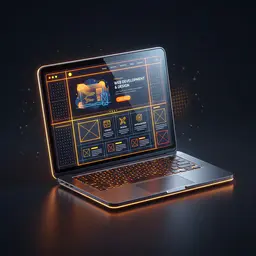 Laptop web design mockup icon