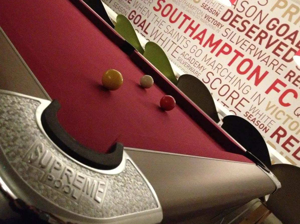 Games room electrical and spot lighting above pool tables